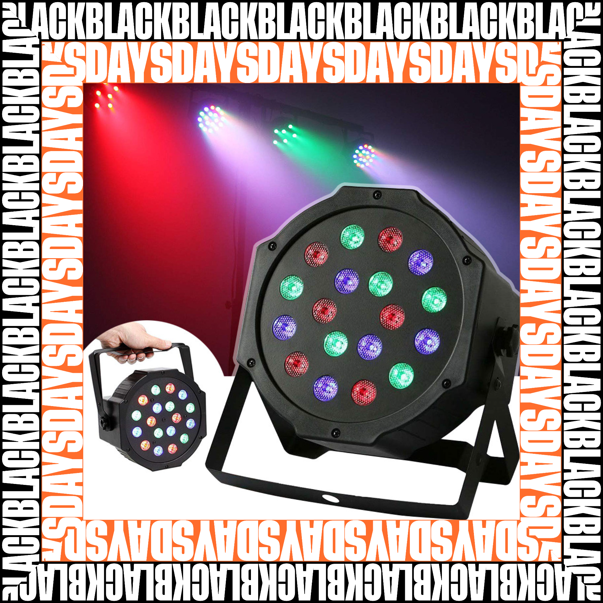 Luz Led Audio Ritmica 432 Black Days